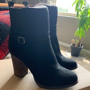 Lucky Brand Black Suede Ankle Boots